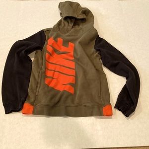 Nike boys green and orange logo hoodie